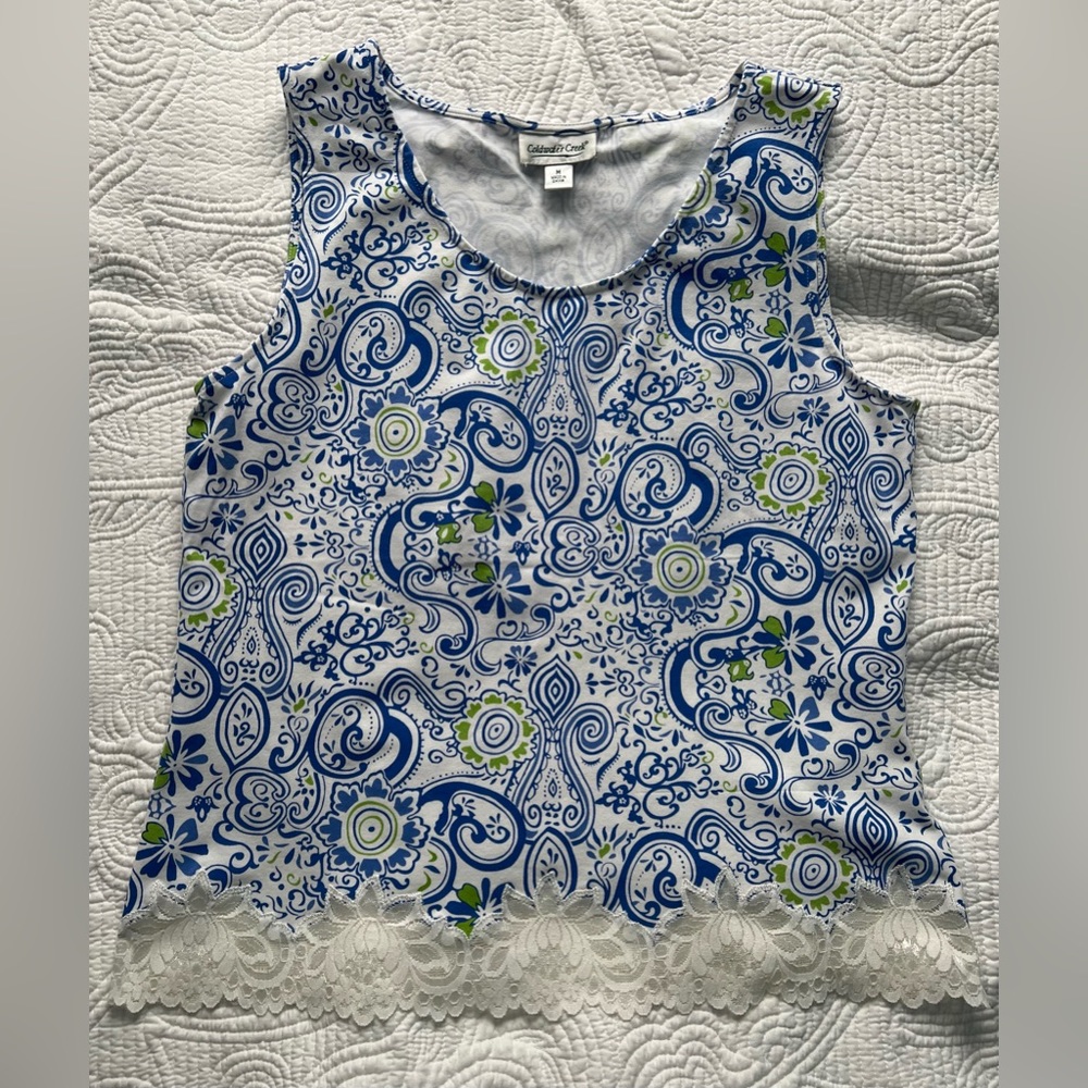 NWOT Coldwater Creek Lace Bottom Tank - Size M